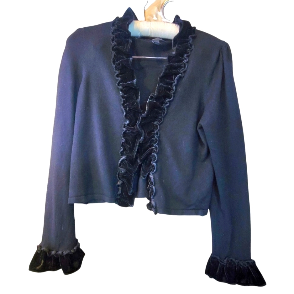 Ruffly Rayon Blend Cardigan by International Concepts